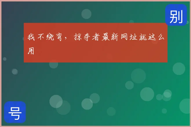 我不绕弯，掠夺者最新网址就这么用